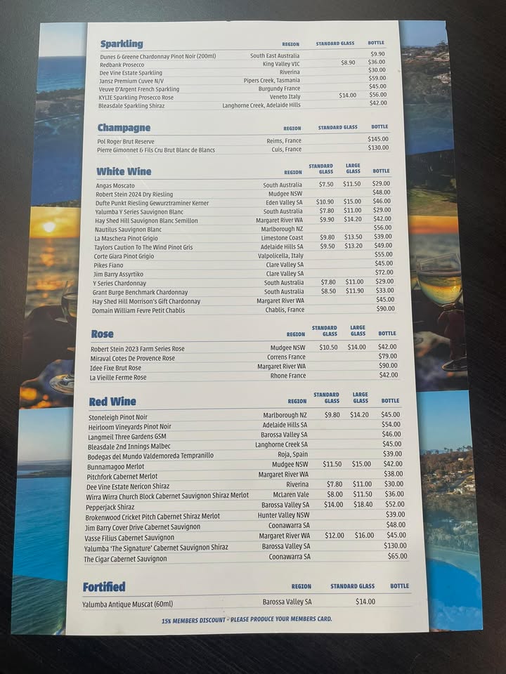 Featured image for “New Wine List at Tura Beach Country Club”