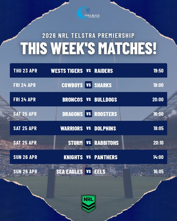 Featured image for “Watch NRL Live at Tura Beach Country Club”
