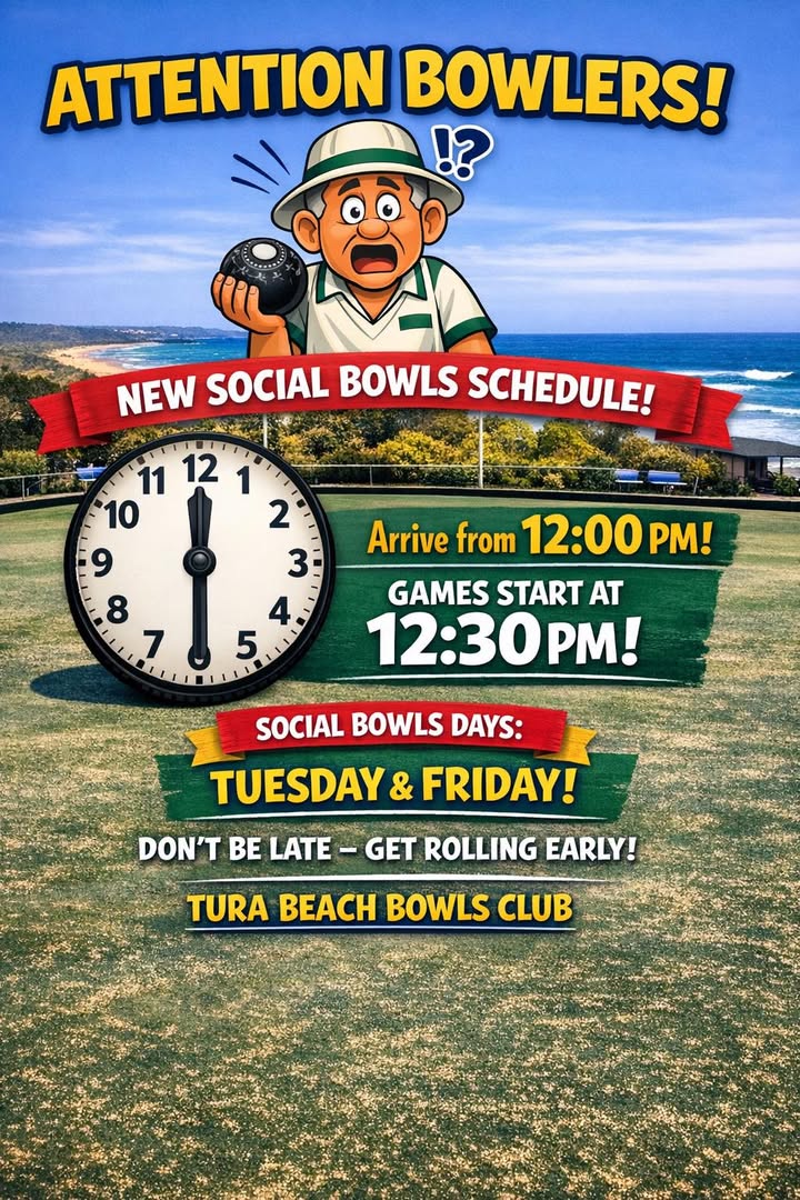 Featured image for “New Social Bowls Schedule at Tura Beach Country Club”