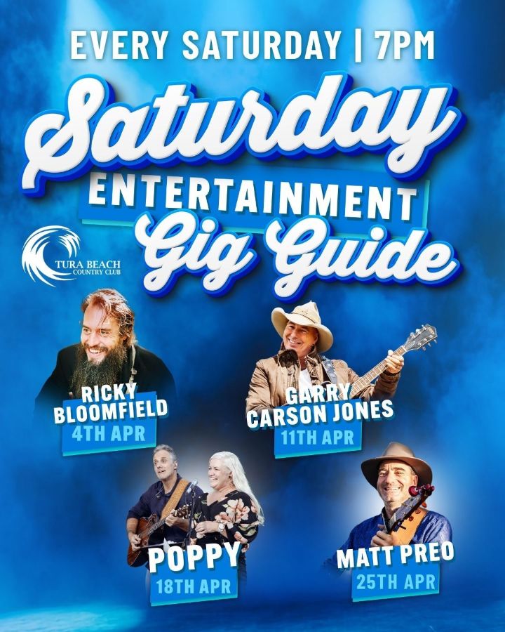 Featured image for “Free Live Music Every Saturday at Tura Beach Country Club”