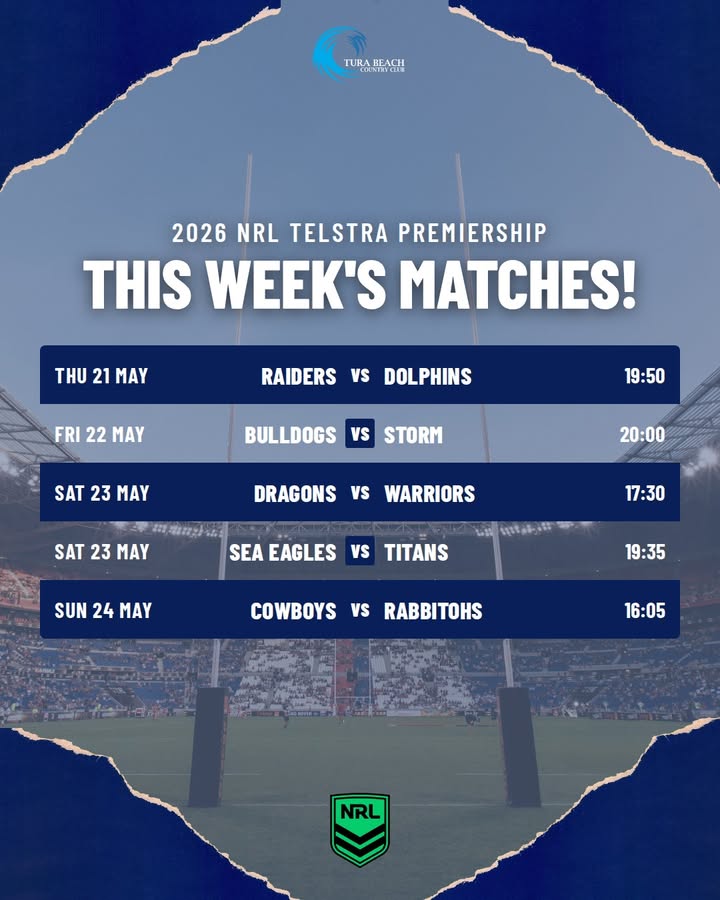 Featured image for “Watch the 2026 NRL Telstra Premiership Live at Tura Beach Country Club”