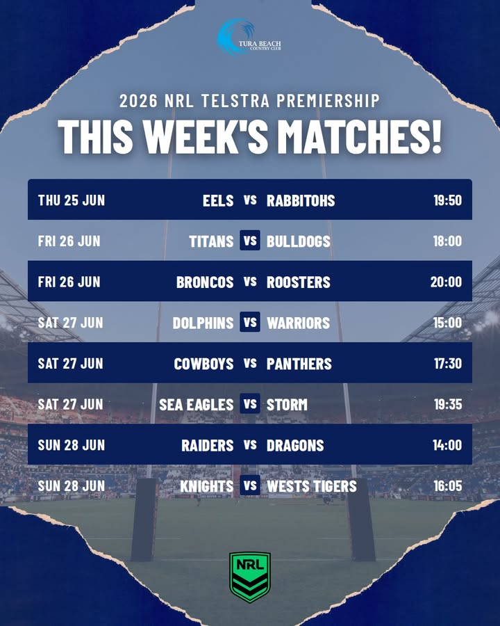 Featured image for “Watch Every NRL Game Live at Tura Beach Country Club”
