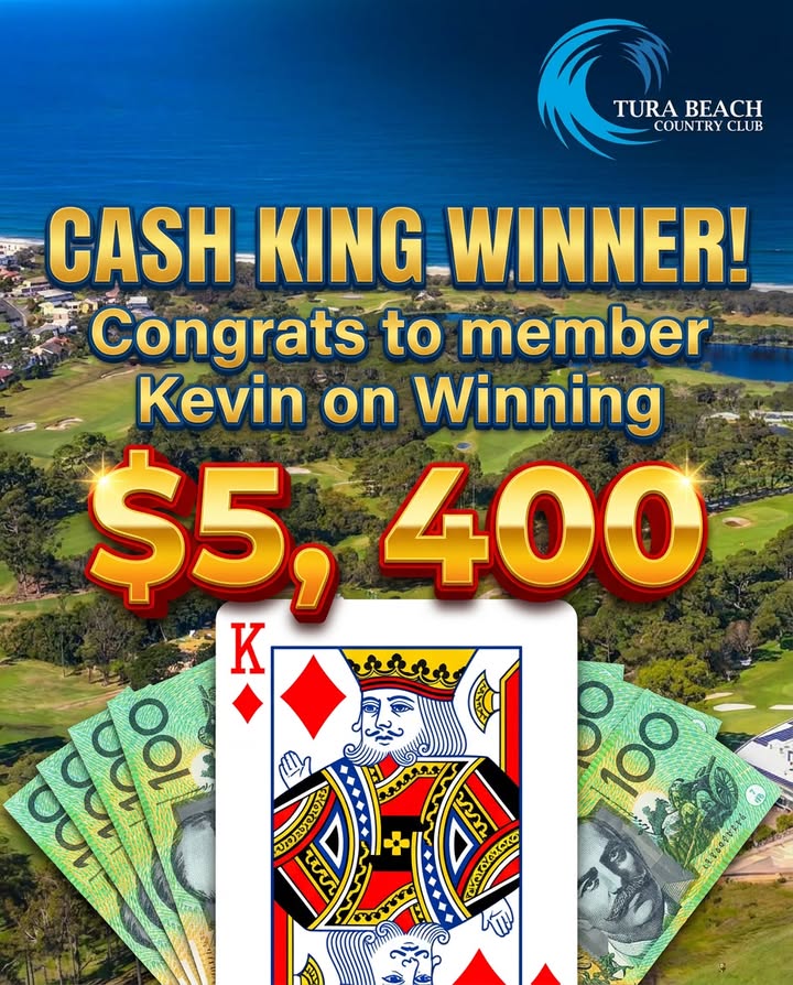 Featured image for “Member Kevin Wins $5,400 in CashKing Draw at Tura Beach Country Club”