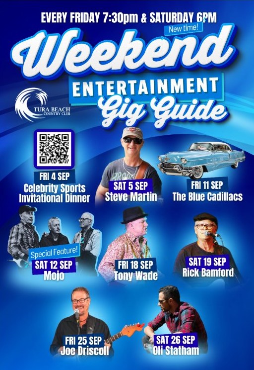 Featured image for “Live Music from 6pm Saturdays at Tura Beach Country Club”