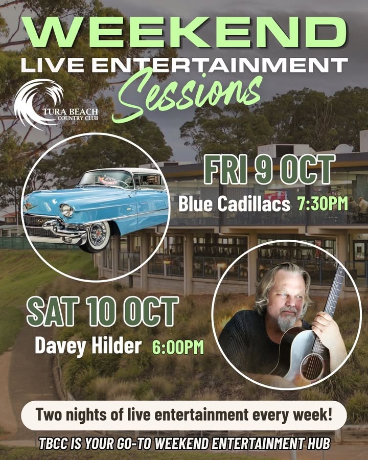 Featured image for “Weekend Live Entertainment Sessions at Tura Beach Country Club”